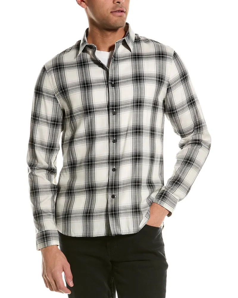 Vince Sequoia Plaid Classic Fit Shirt Black