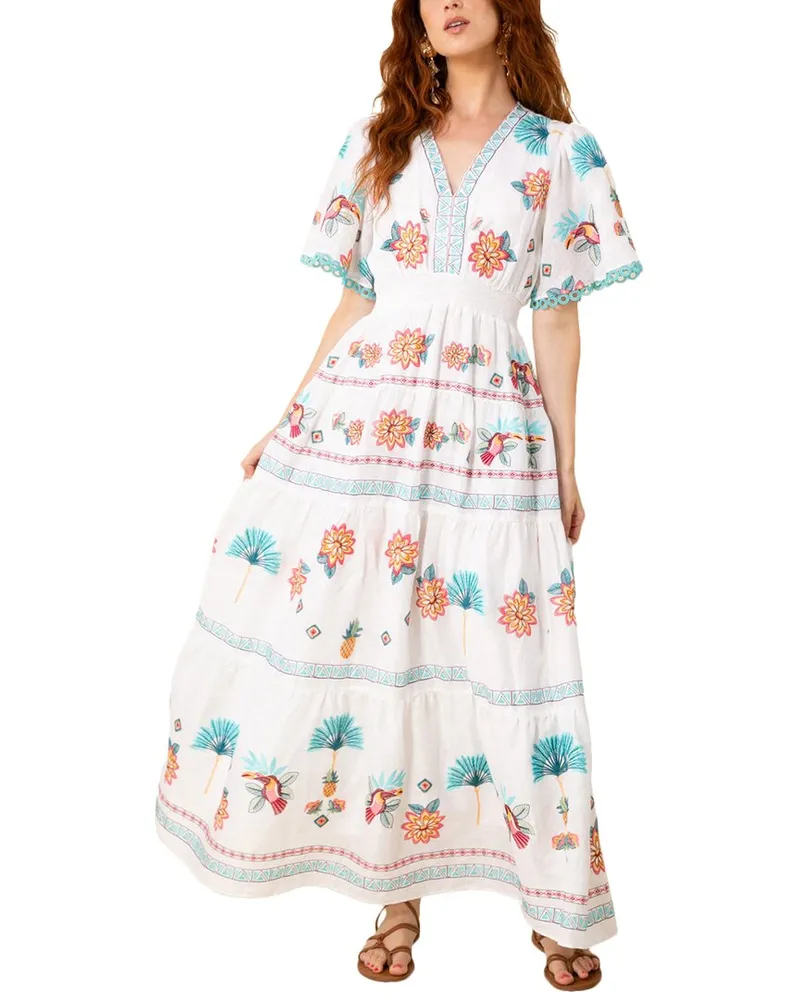 Hale Bob Journey Linen Maxi Dress Nocolor