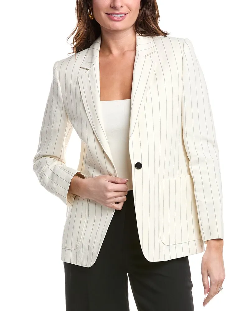Max Mara Micron Linen-Blend Blazer Black