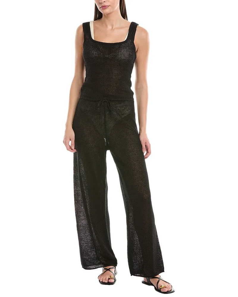 Onia Knit Square Neck Top Black