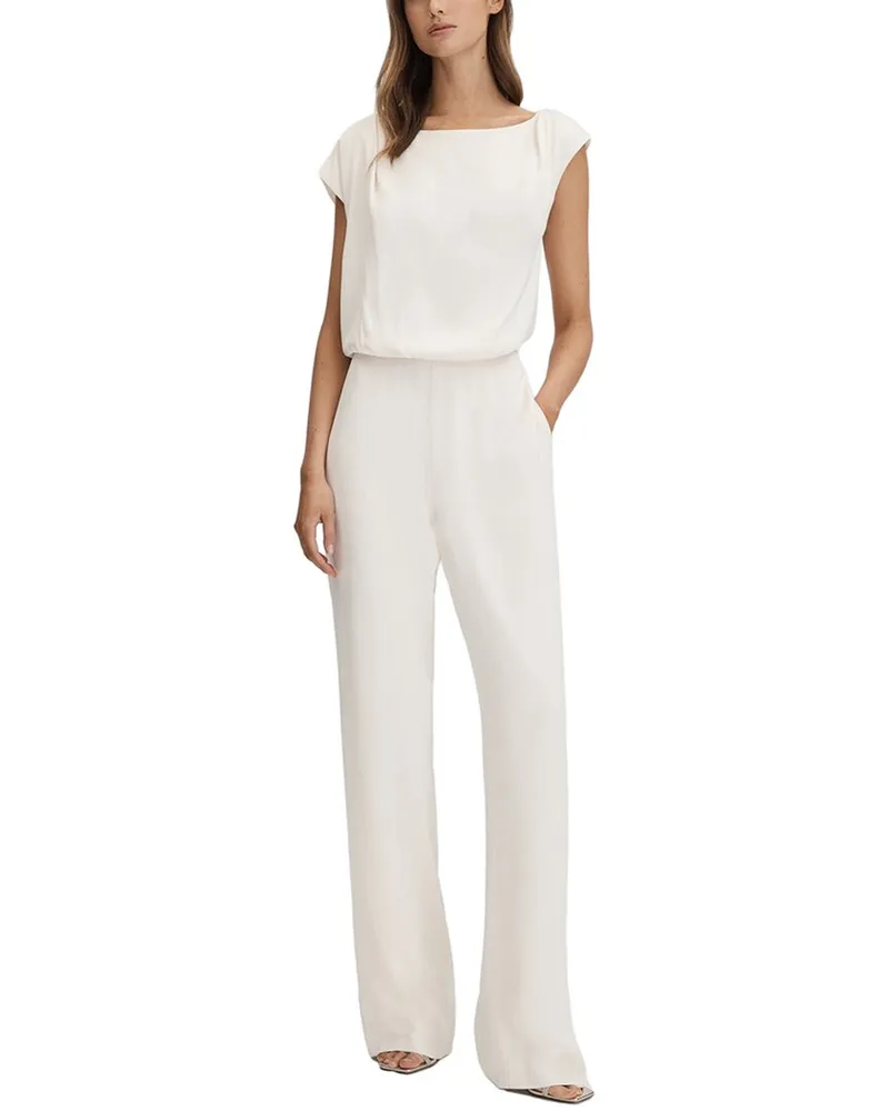 Reiss Aurelia Open Back Jumpsuit White