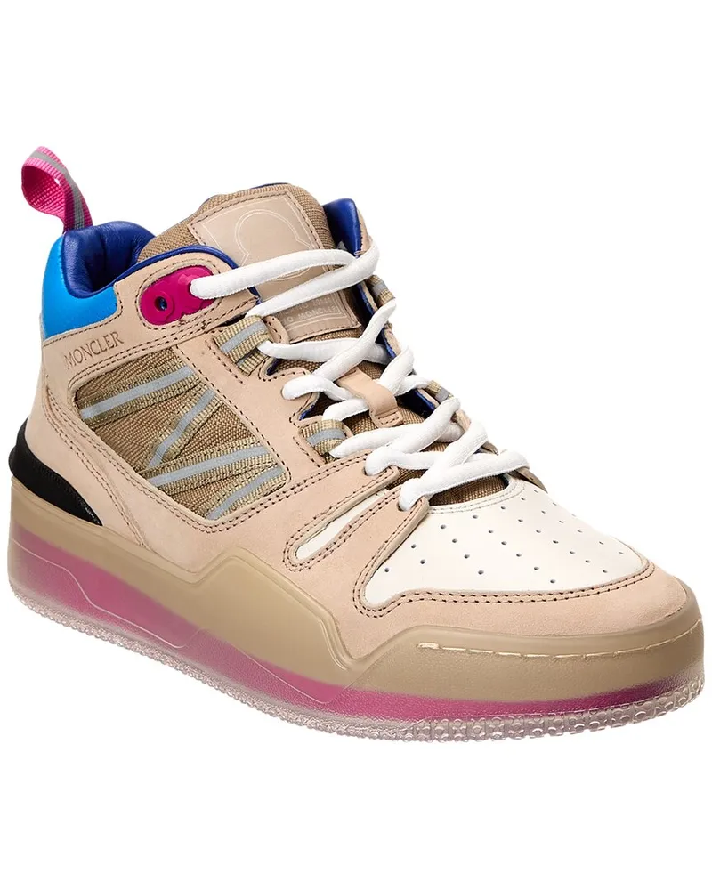 Moncler Pivot Mid Leather Sneaker Beige