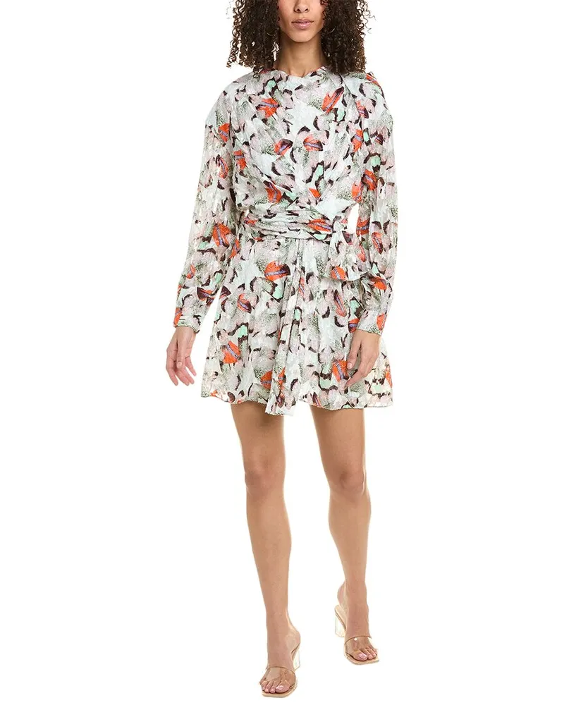 IRO Fil Coupe Silk-Blend Mini Dress Green