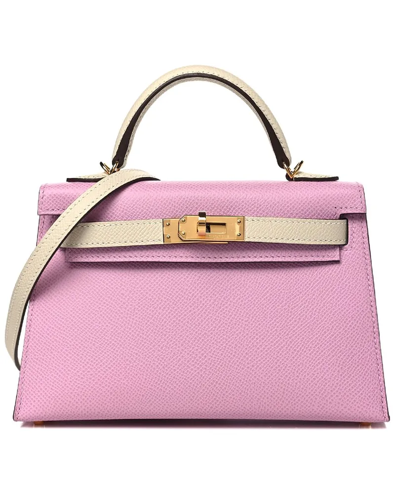 Hermès Mauve Sylvester Epsom Leather Horseshoe Mini Kelly Sellier 20 (Authentic Pre-Loved Nocolor