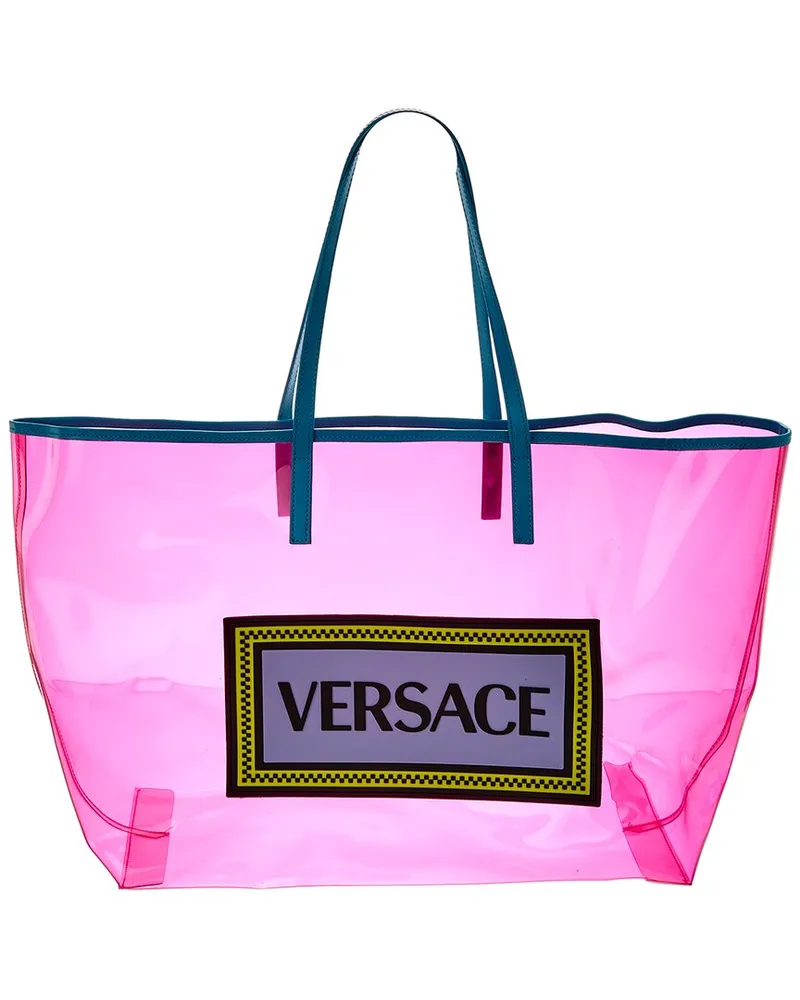 Versace 90's Vintage Logo Vinyl Tote (Authentic Pre-Loved Nocolor