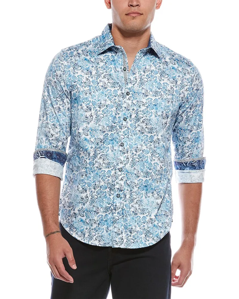 Robert Graham Downing Classic Fit Woven Shirt Blue