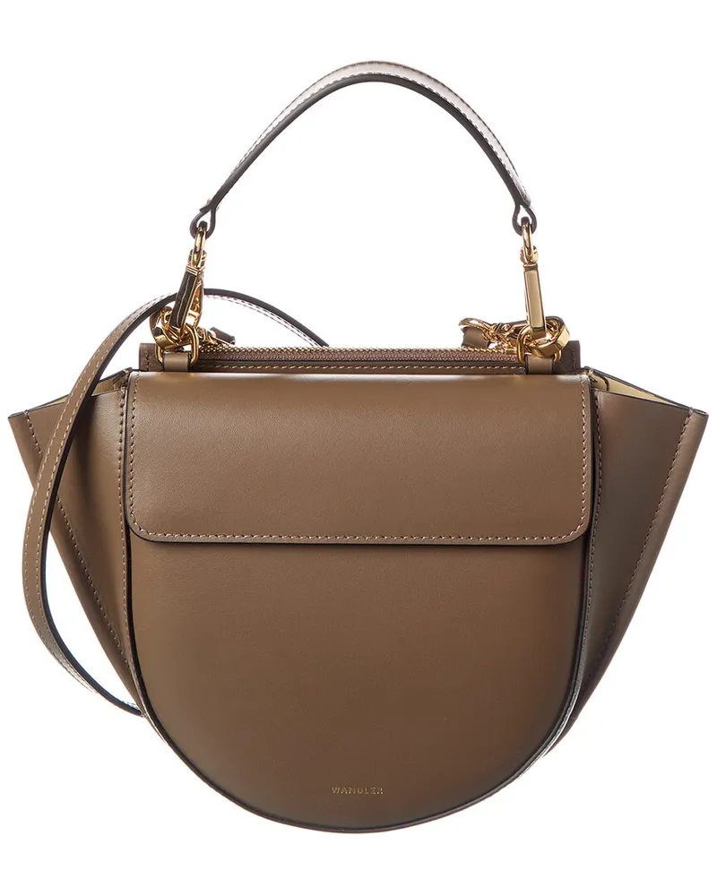 WANDLER Leather Top Handle Bag Grey