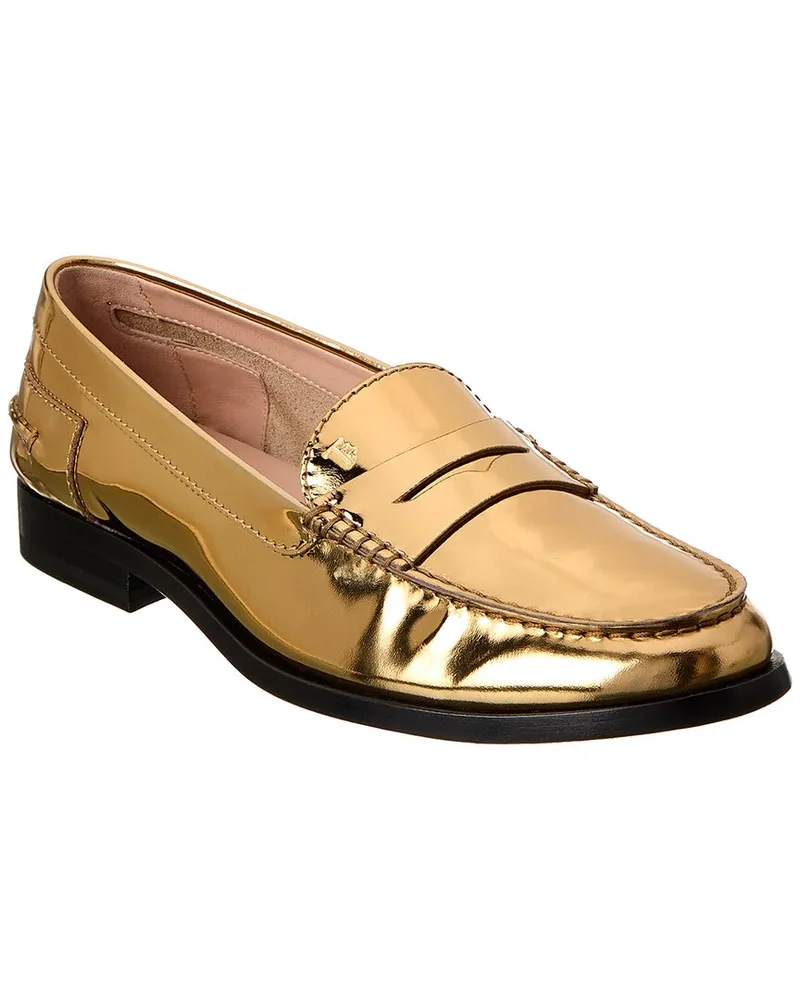 TOD'S TOD’s Logo Leather Loafer Gold