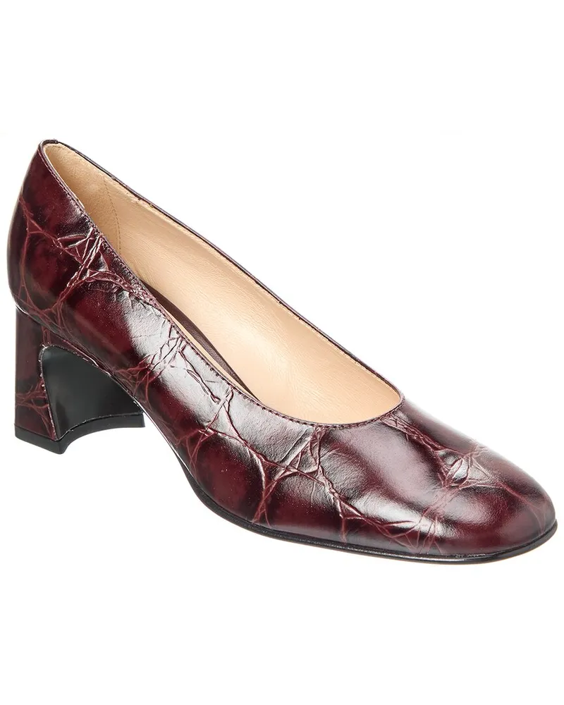 TOD'S TOD’s Cuoio Croc-Embossed Leather Pump Red