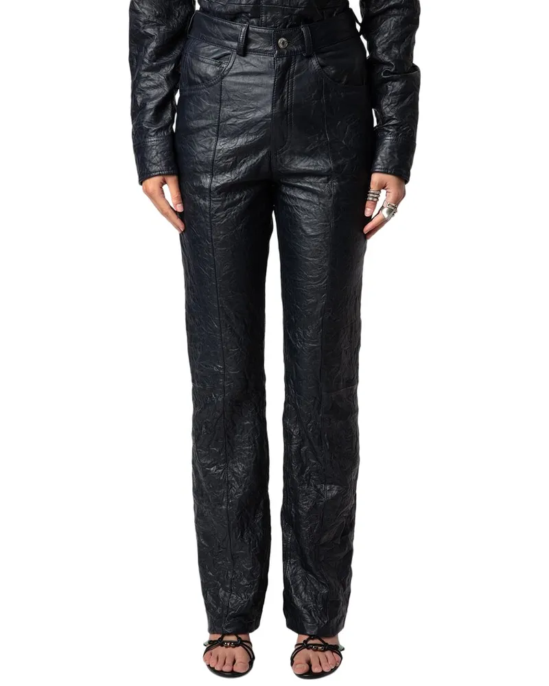 Zadig & Voltaire Poete Leather Pant Navy