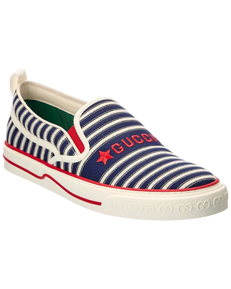 Gucci Tennis 1977 Canvas Slip-On Sneaker Blue