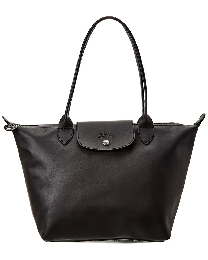 Longchamp Le Pliage Xtra Medium Leather Long Handle Tote Black