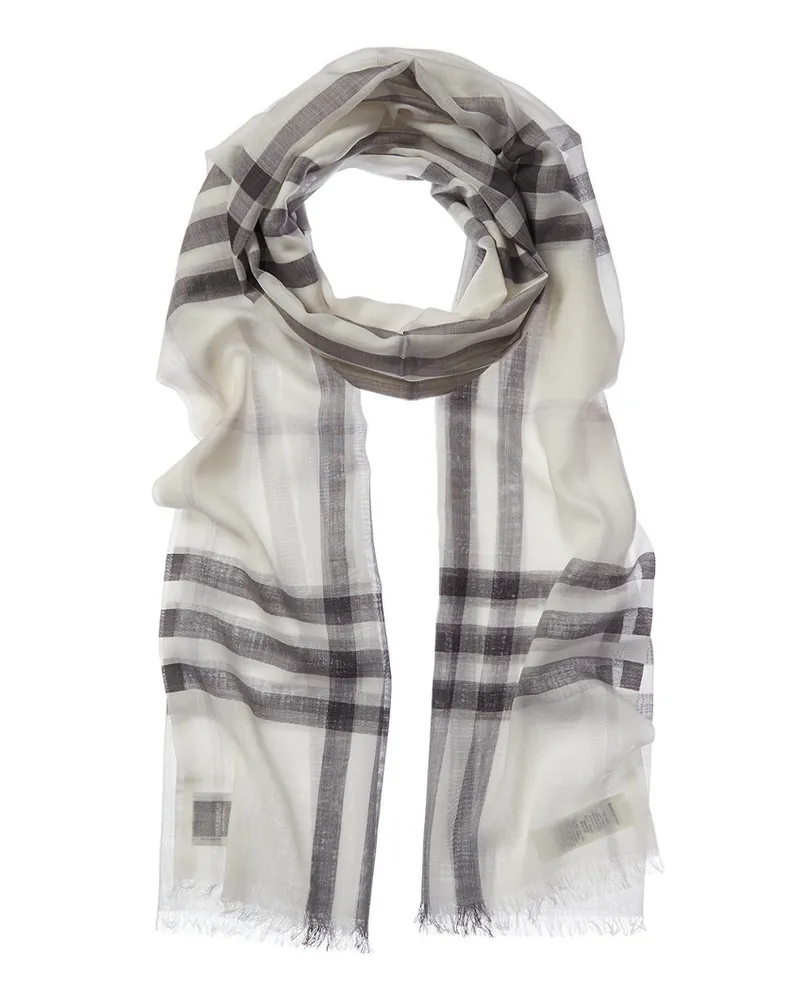 Burberry Check Wool & Silk-Blend Scarf Nocolor