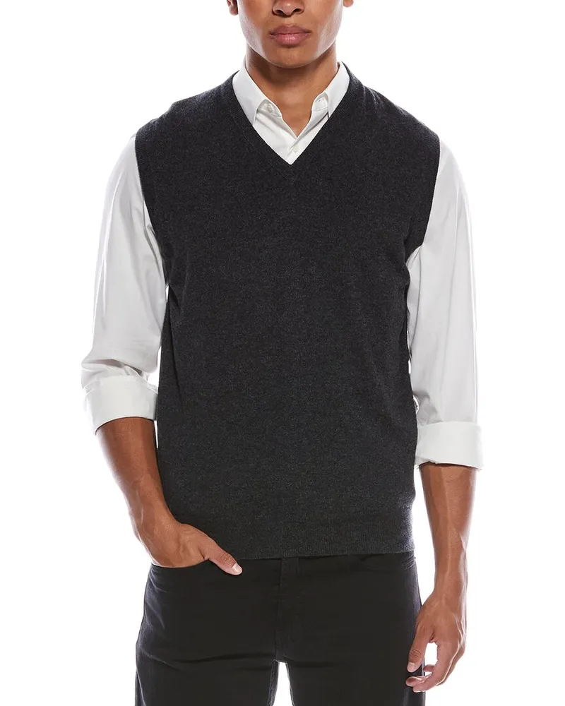 N.Peal Westminster Slipover Cashmere Vest Grey