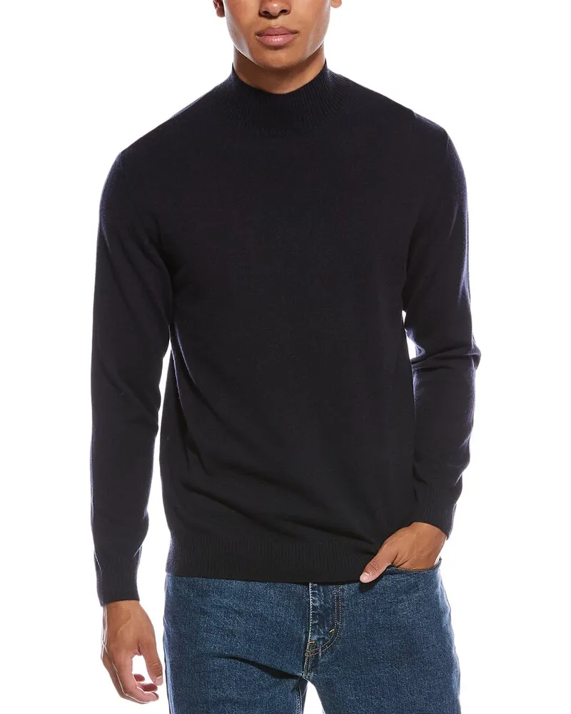 N.Peal Mayfair Cashmere Turtleneck Sweater Blue
