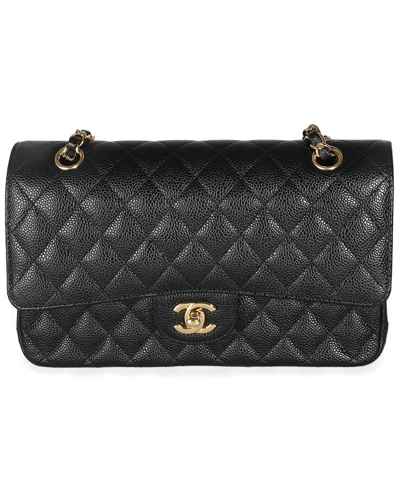 Chanel Black Quilted Caviar Medium Classic Double Flap Handbag (Authentic Pre-  Loved Nocolor