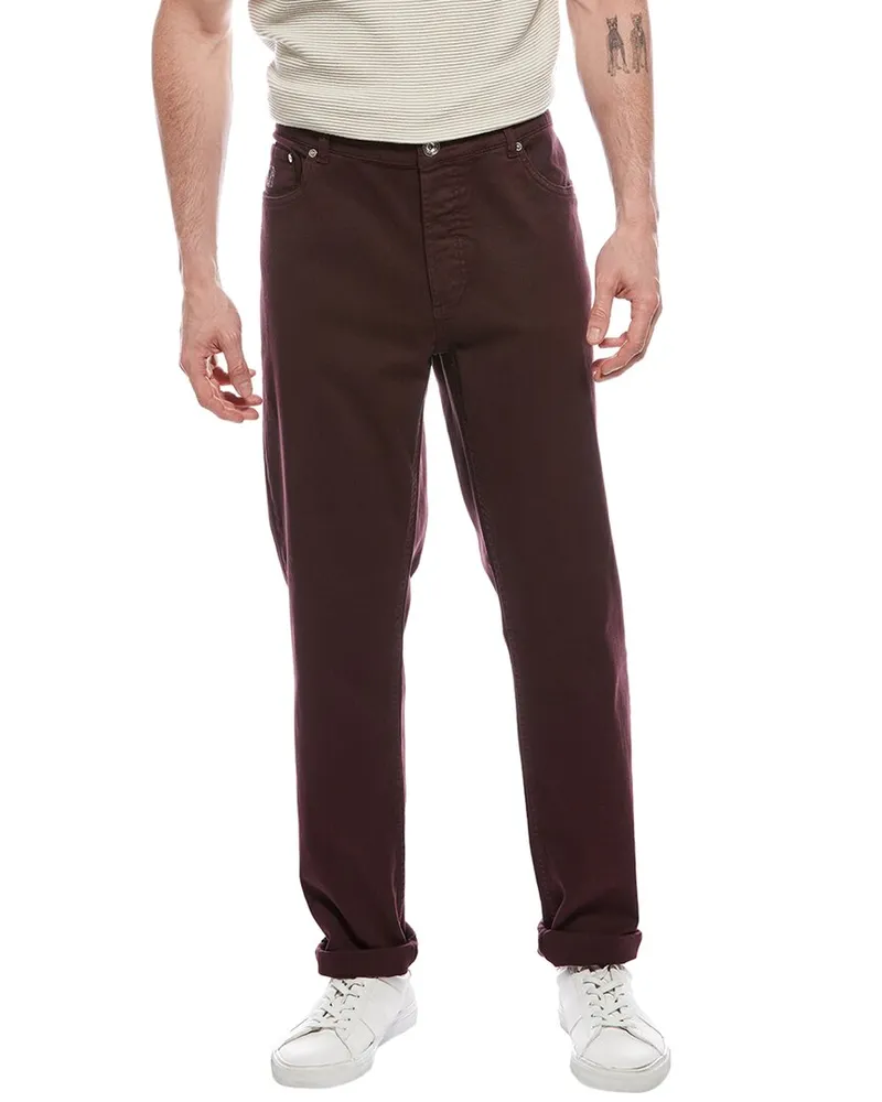 Brunello Cucinelli Oxblood Traditional Fit Jean Nocolor