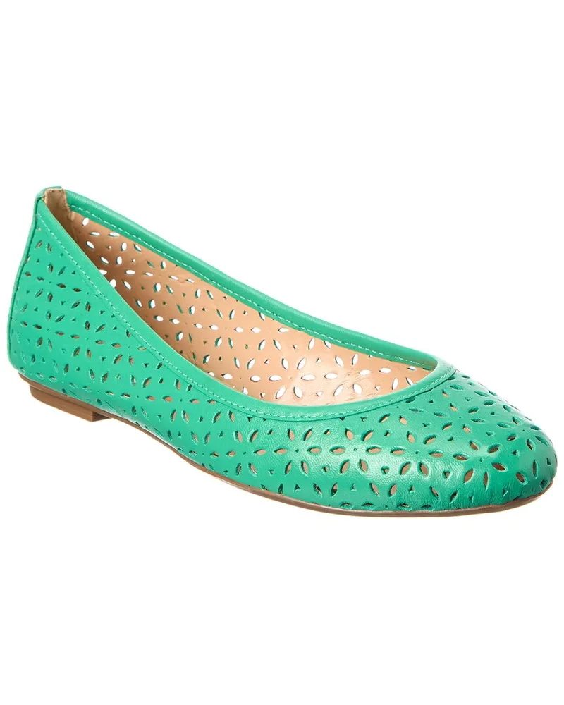 French Soule Leyla Laser Cut Leather Flat Green