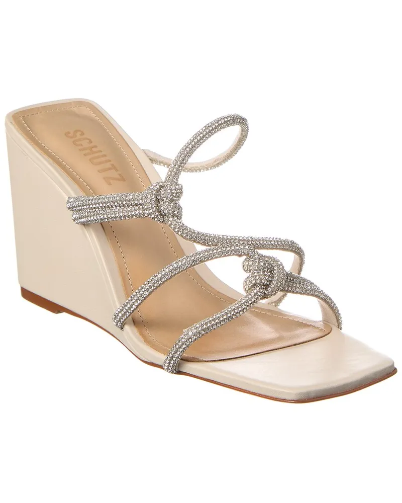 Schutz Lauryn Wedge Leather Wedge Sandal Nocolor