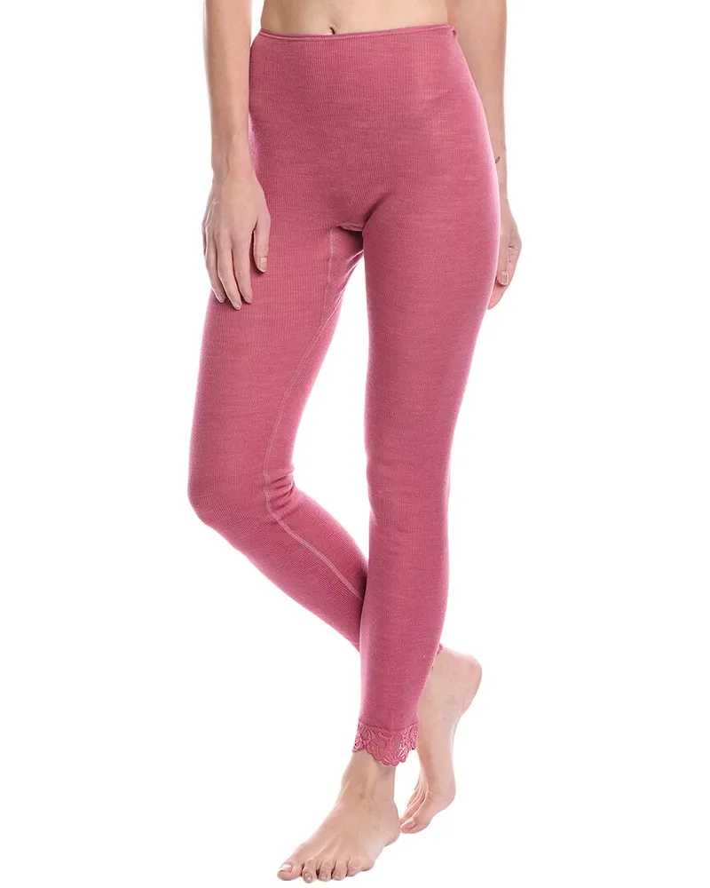 Hanro Woolen Lace Wool & Silk-Blend Legging Pink