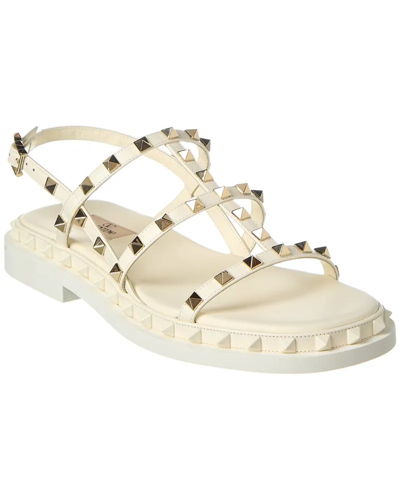 Valentino Garavani Rockstud Leather Sandal White