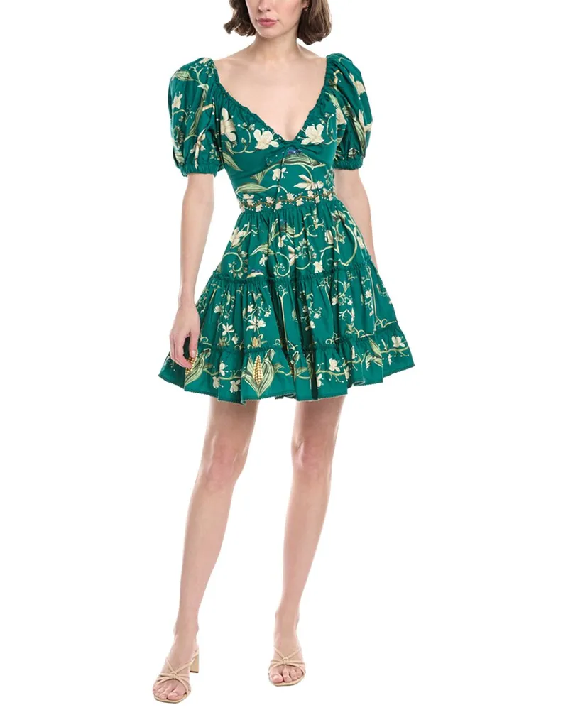AGUA BENDITA Esmeralda Mini Dress Green