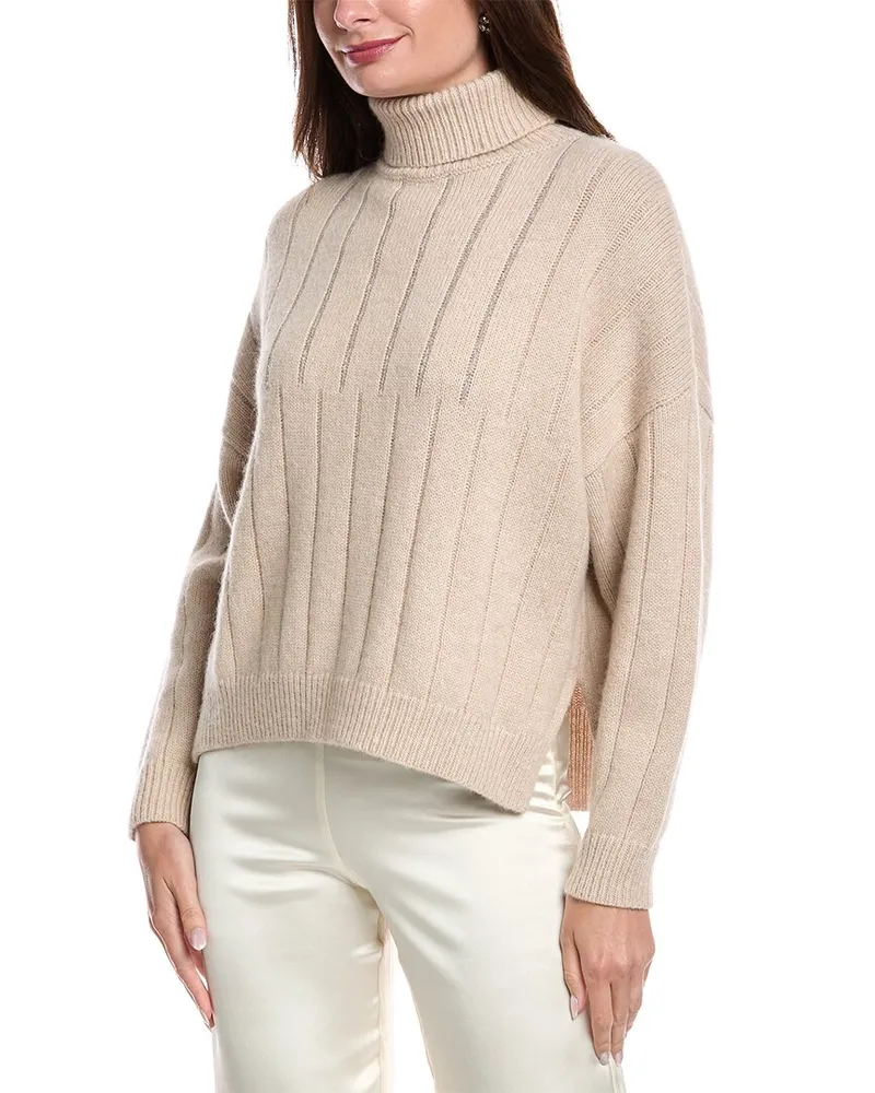 Peserico Wool, Silk, & Cashmere-Blend Sweater Brown