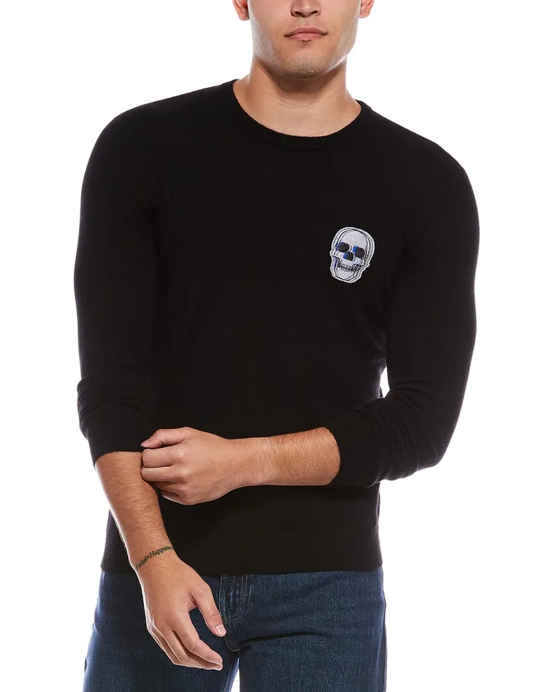 Autumn Cashmere Raglan Cashmere Crewneck Sweatshirt Black