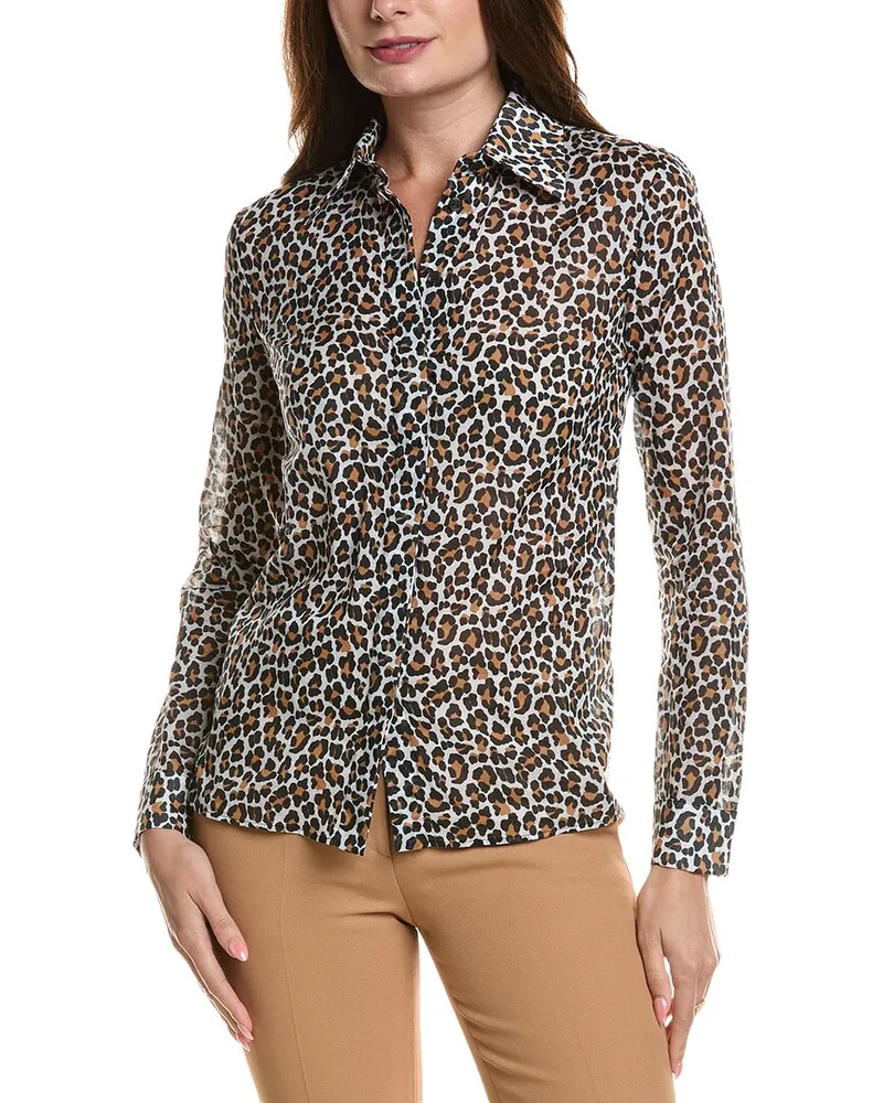 Michael Kors Leopard Hansen Top Tan