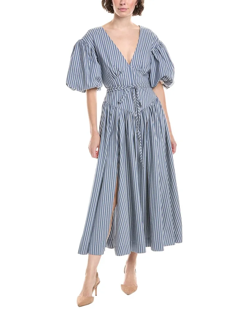 Cinq à Sept Sabrina Stripe Stassie Dress Blue