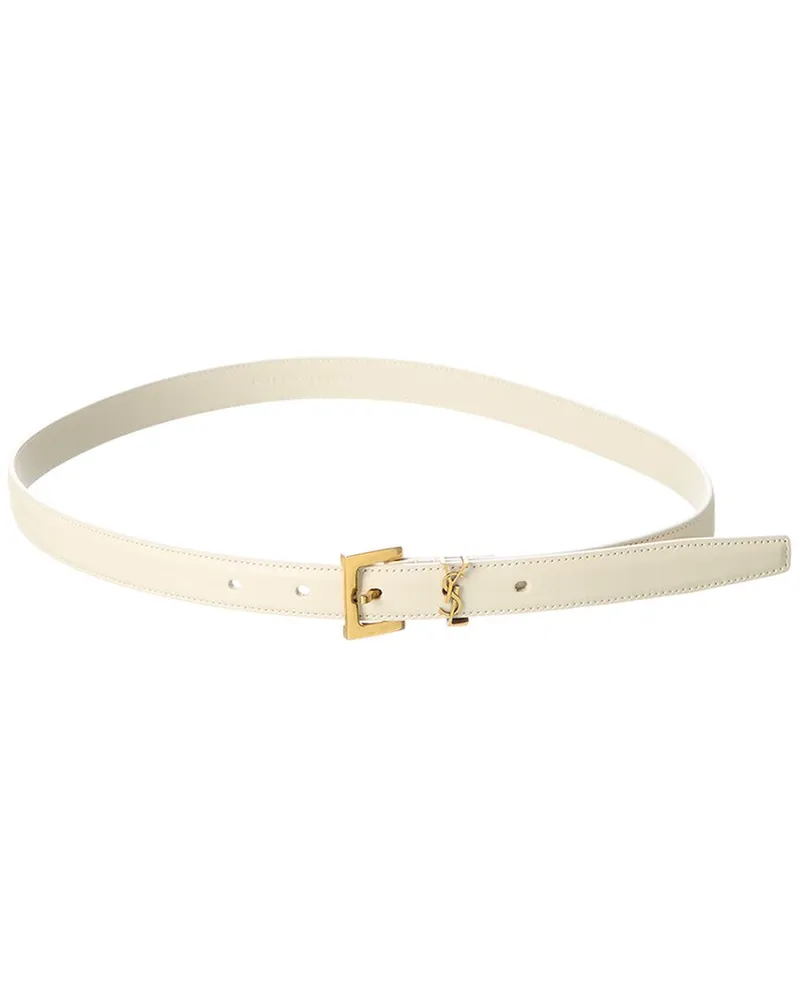 Saint Laurent Monogram Narrow Leather Belt Nocolor