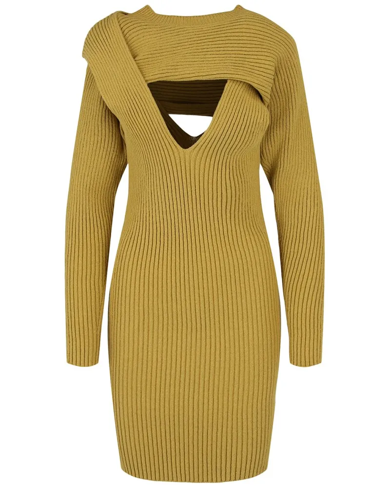 Bottega Veneta Ribbed Knit Dress Green