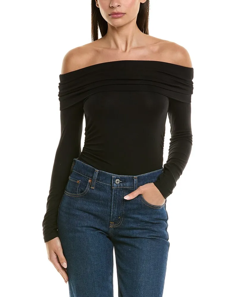 LnA Clothing Liya Stretch Jersey Top Black