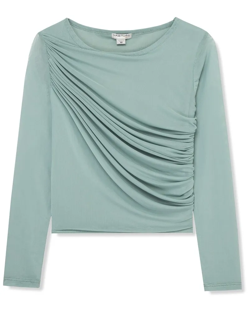 HABITUAL Gathered Knit Top Green