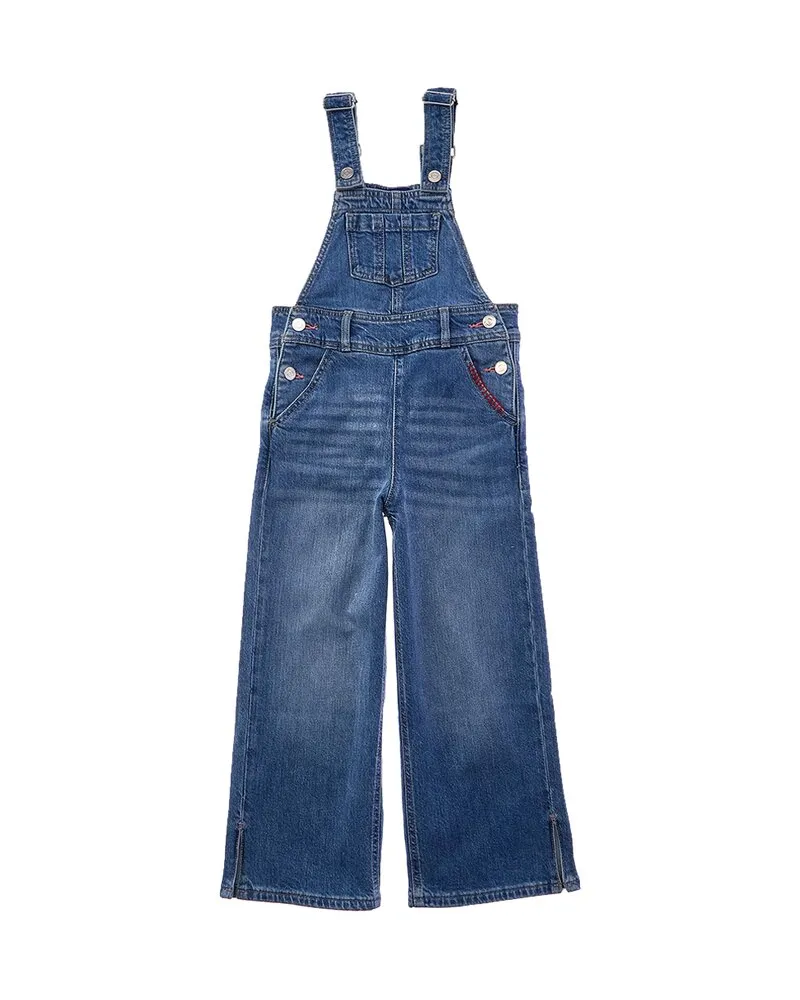 Scotch&Soda Washed Denim Wide Leg Overall Blue