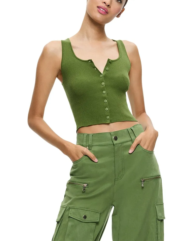 Alice + Olivia Daryn Cropped Tank Nocolor