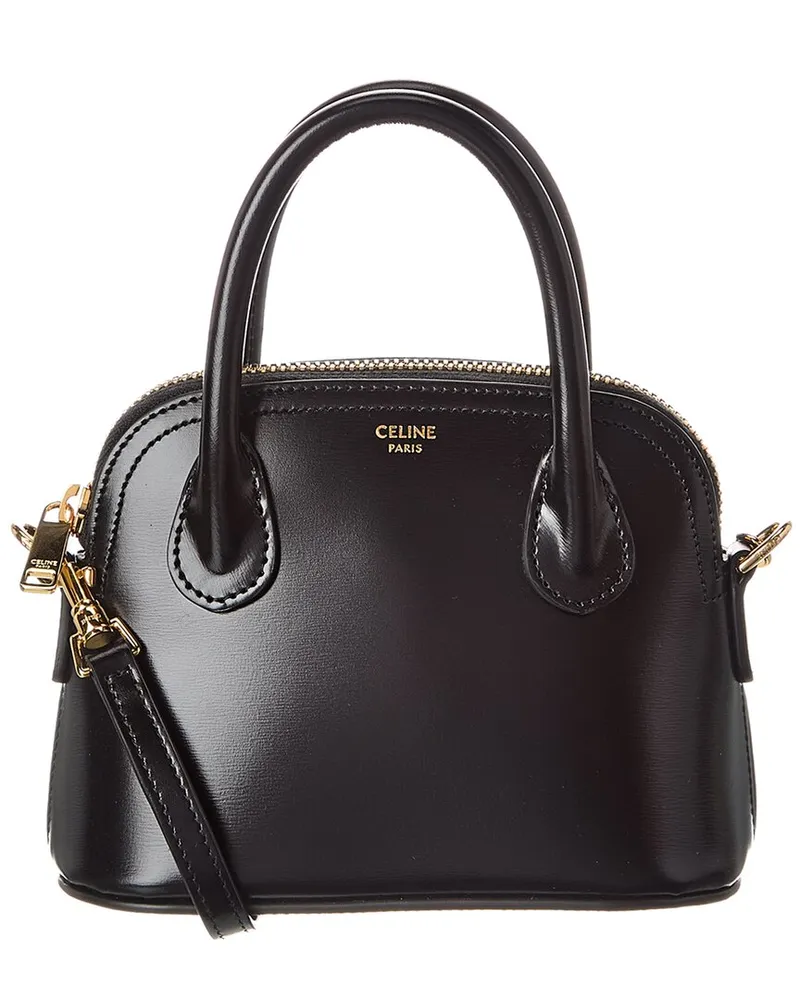 Celine Honorine Mini Triomphe Leather Satchel Black