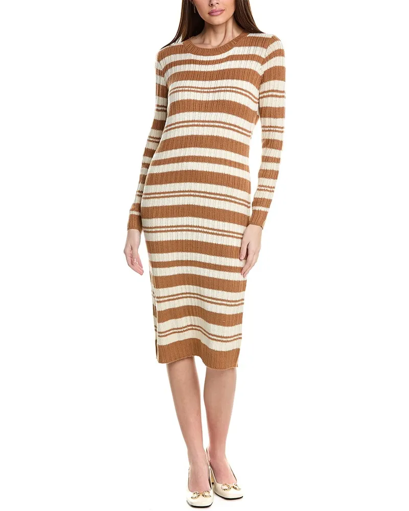 Line and Dot Duo Stripe Sweaterdress Nocolor