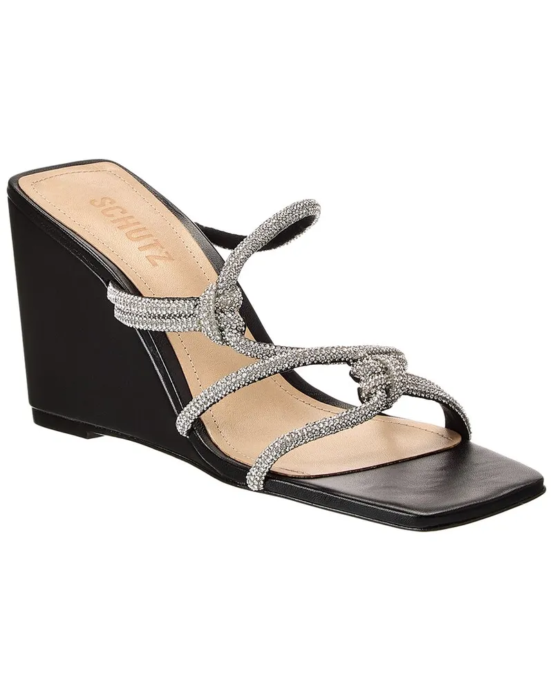 Schutz Lauryn Wedge Leather Wedge Sandal Nocolor