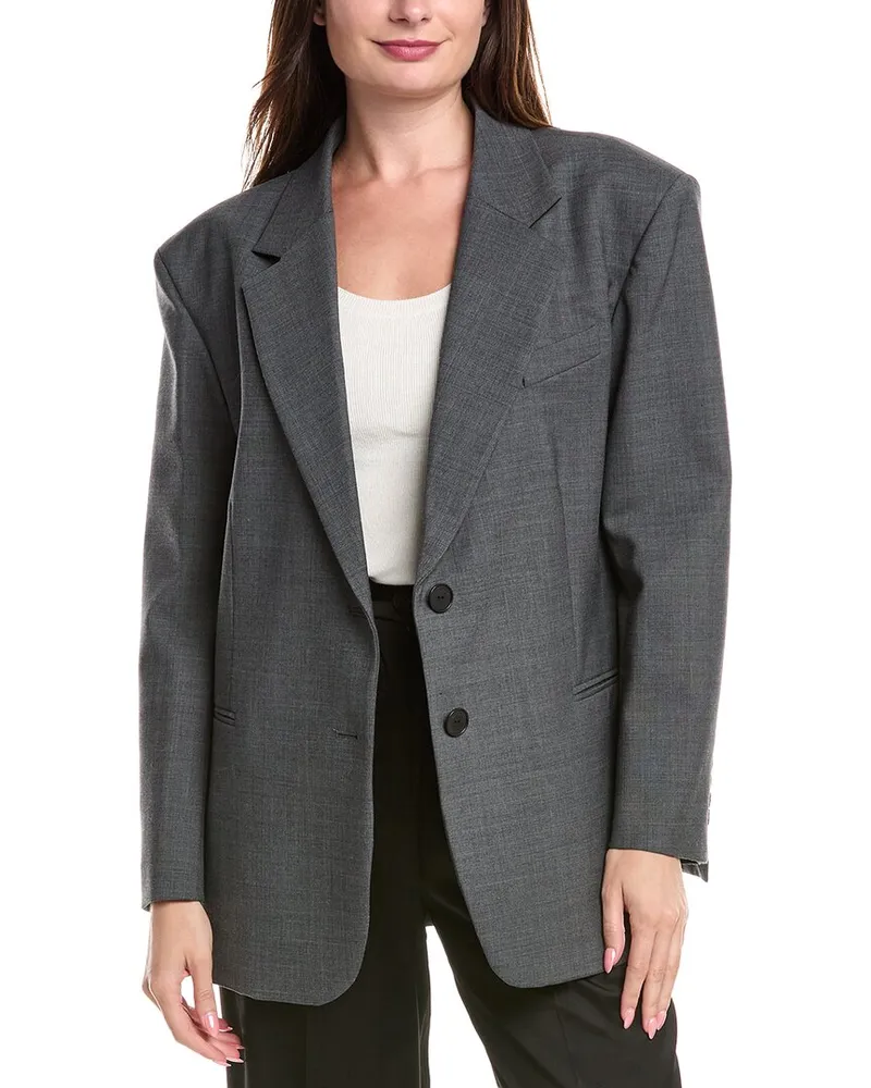 Sandro Wool-Blend Blazer Grey
