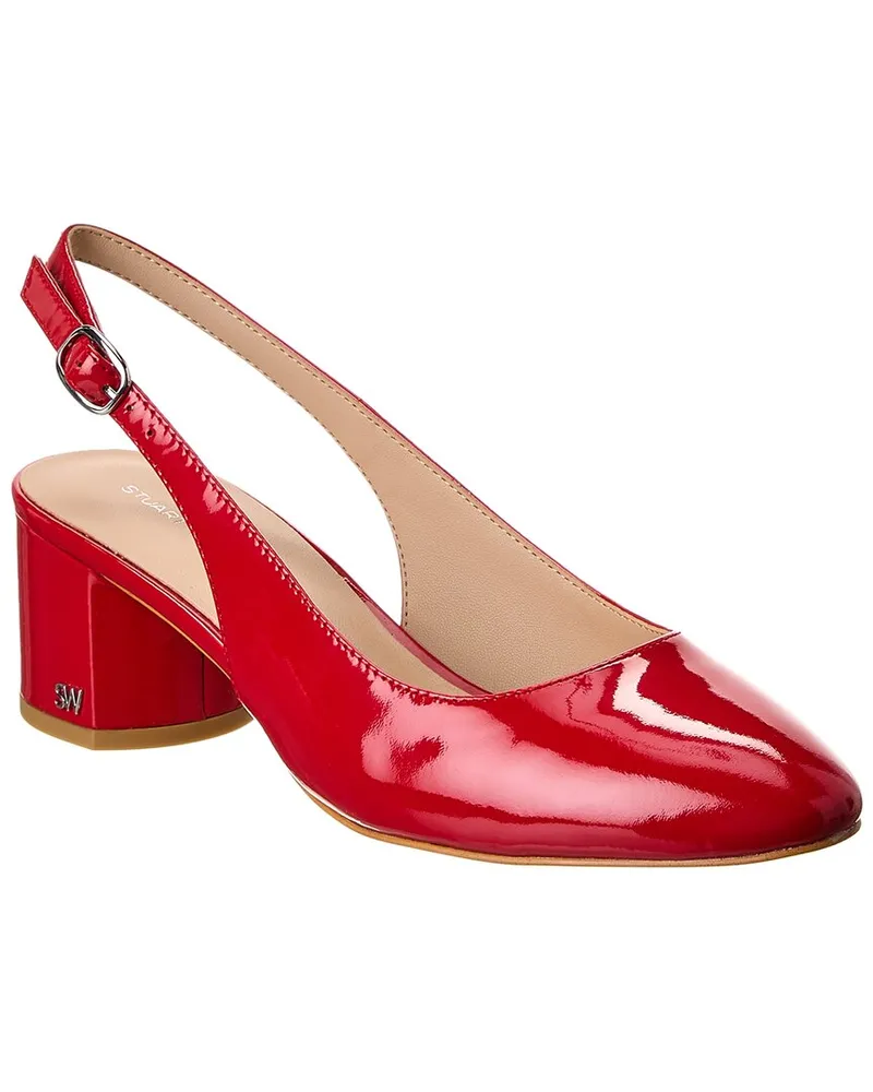 Stuart Weitzman Bridgt 50 Patent Slingback Pump Red