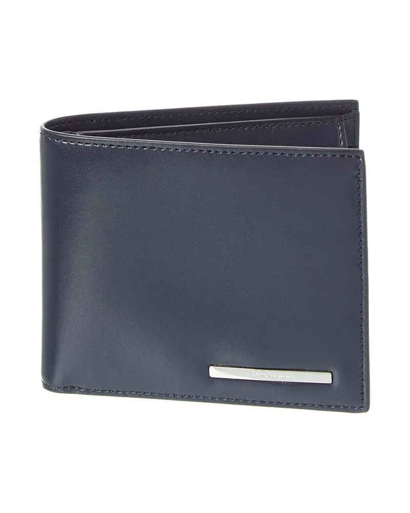 Ferragamo Leather Bifold Wallet Blue