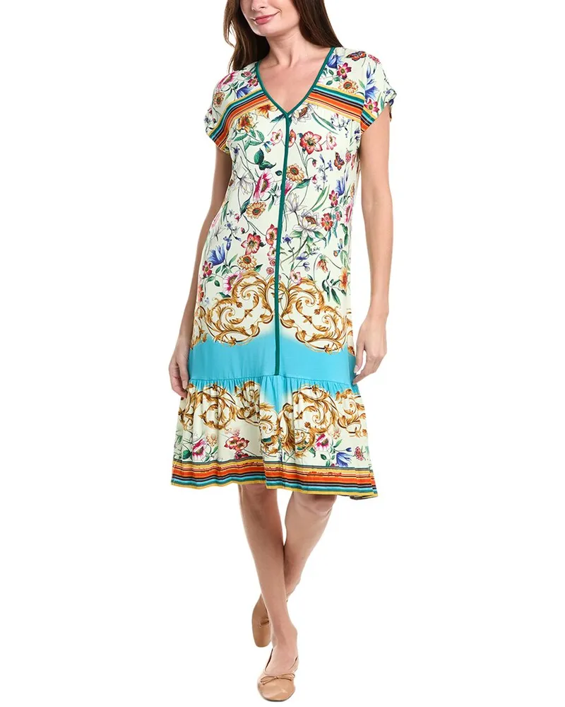 Johnny Was Felix Trapeze Midi Dress White