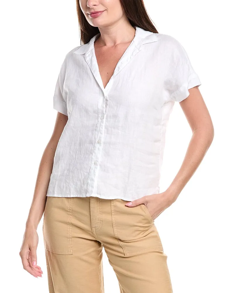 James Perse Linen Shirt White