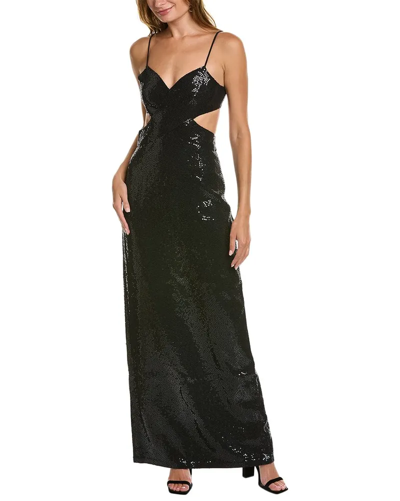 Michael Kors Crepe Cut Out Gown Black