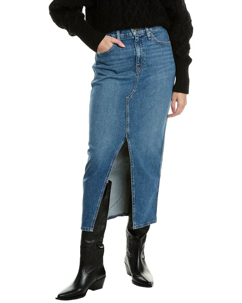 HUDSON Jeans Reconstructed Midi Skirt Blue
