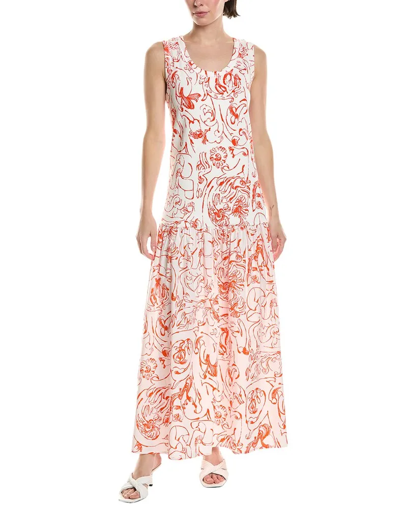 Marimekko Taide Cactis Maxi Dress White