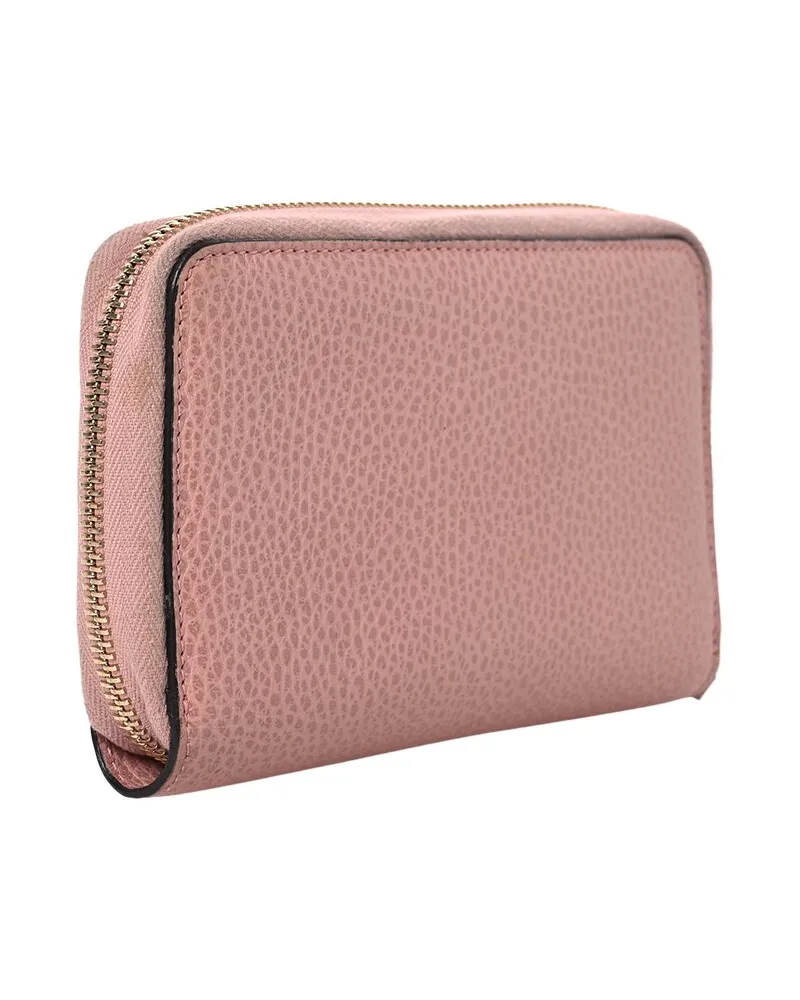 Gucci Pink Dollar Calfskin Leather Medium GG Zip Around Wallet (Authentic Pre-  Loved Nocolor