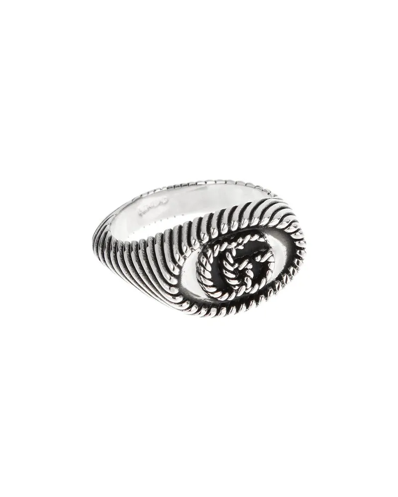 Gucci Silver Interlocking G Logo Ring Nocolor