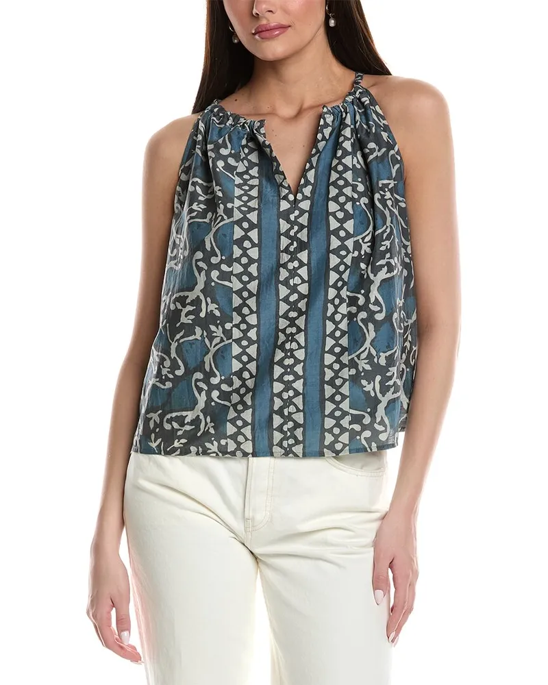 Graham & Spencer Rhea Silk-Blend Top Blue